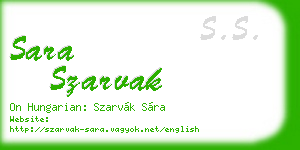 sara szarvak business card